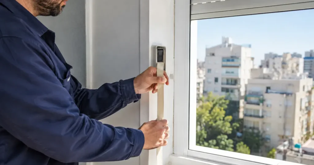 רצועה קרועה בתריס גלילה ידני